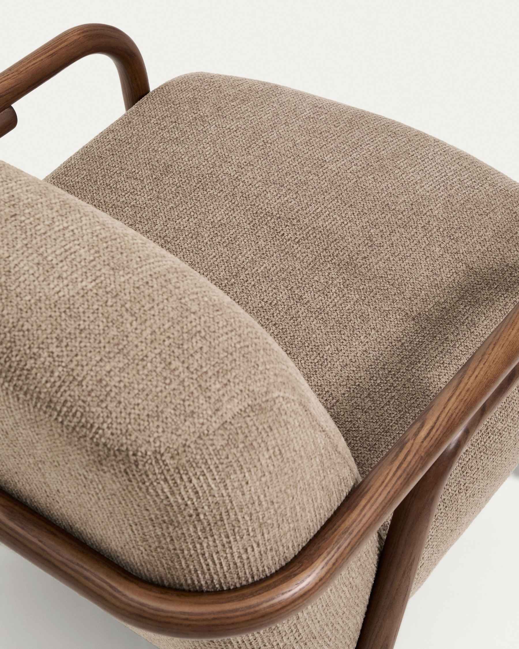 Sylo armchair in taupe chenille