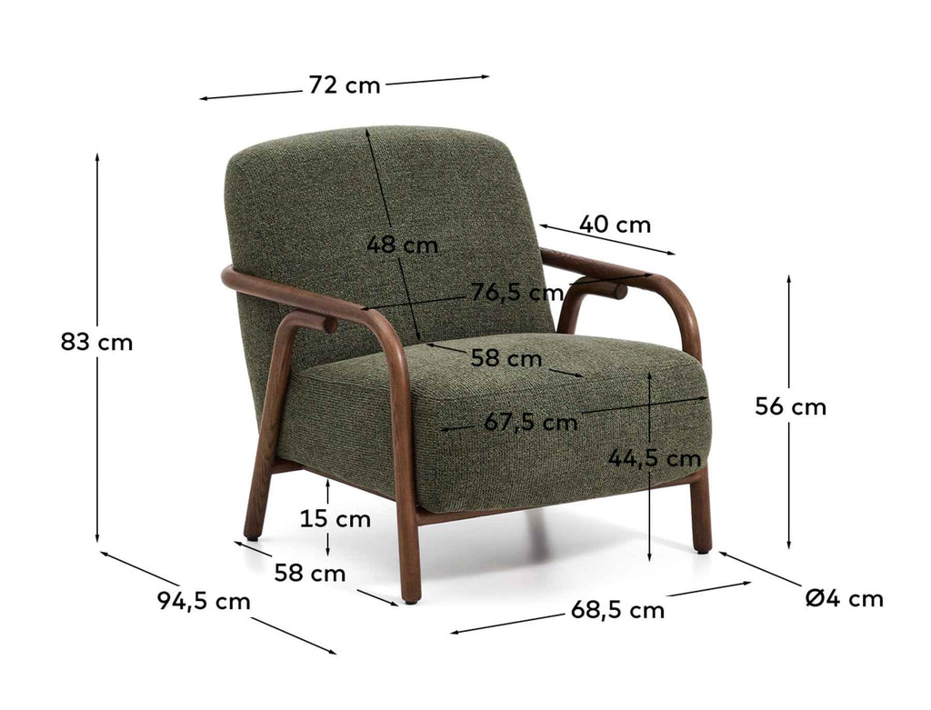 Sylo armchair in dark green