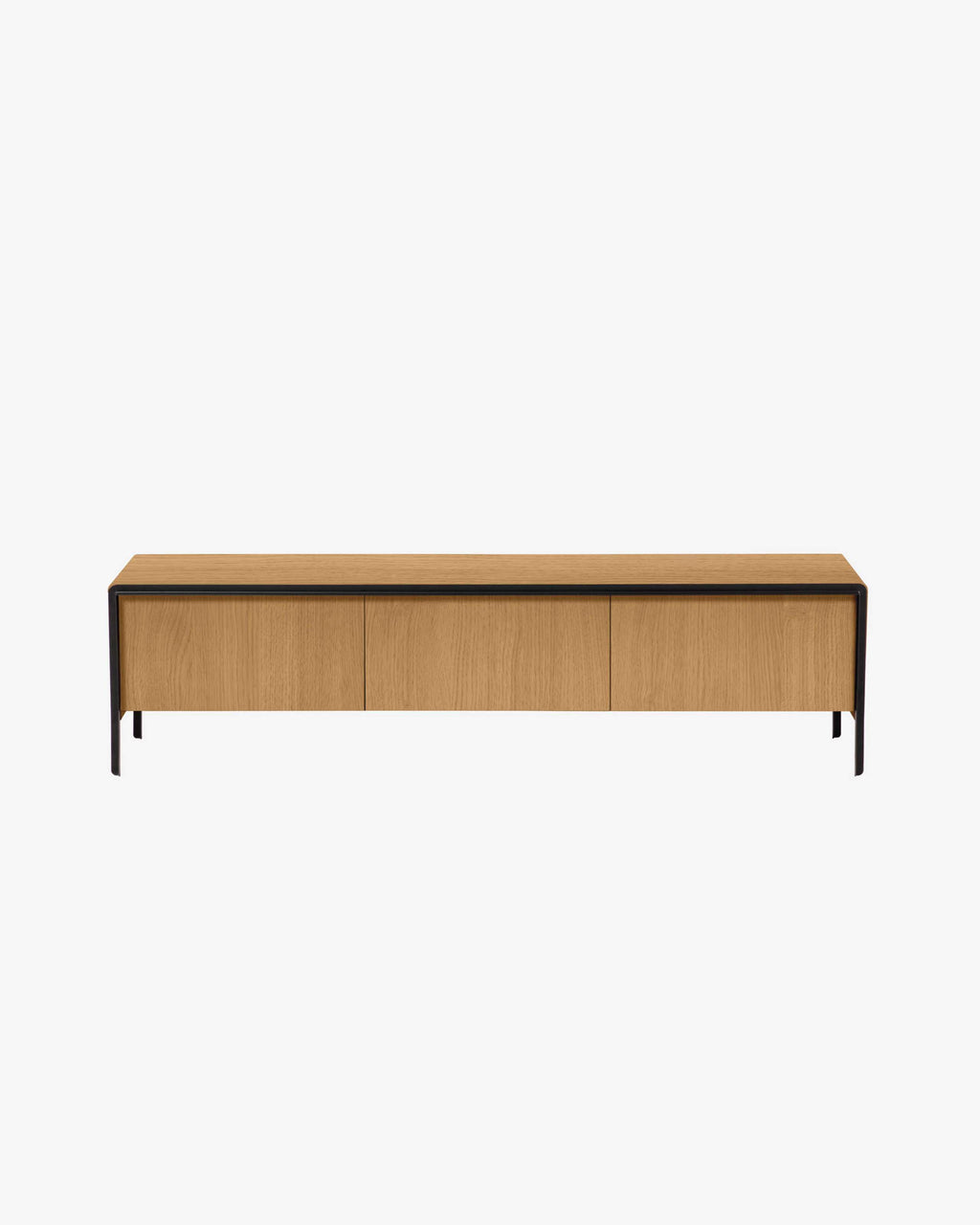 Nadyria oak wood veneer 3 door TV stand