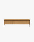 Nadyria oak wood veneer 3 door TV stand