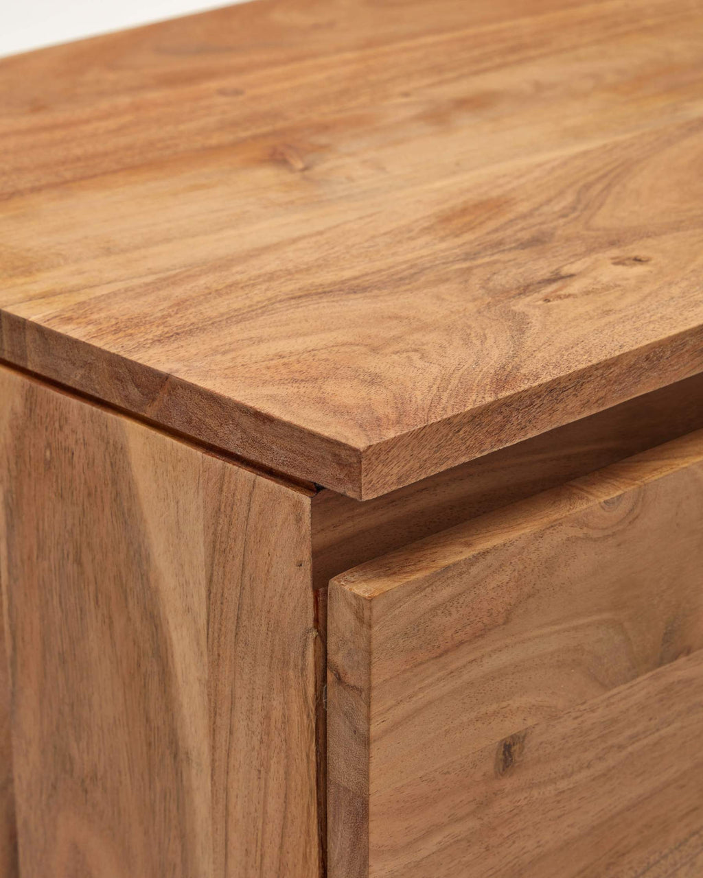 Uxue 3-door TV stand in solid acacia wood
