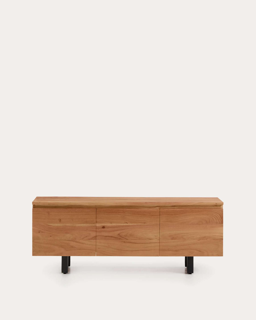 Uxue 3-door TV stand in solid acacia wood