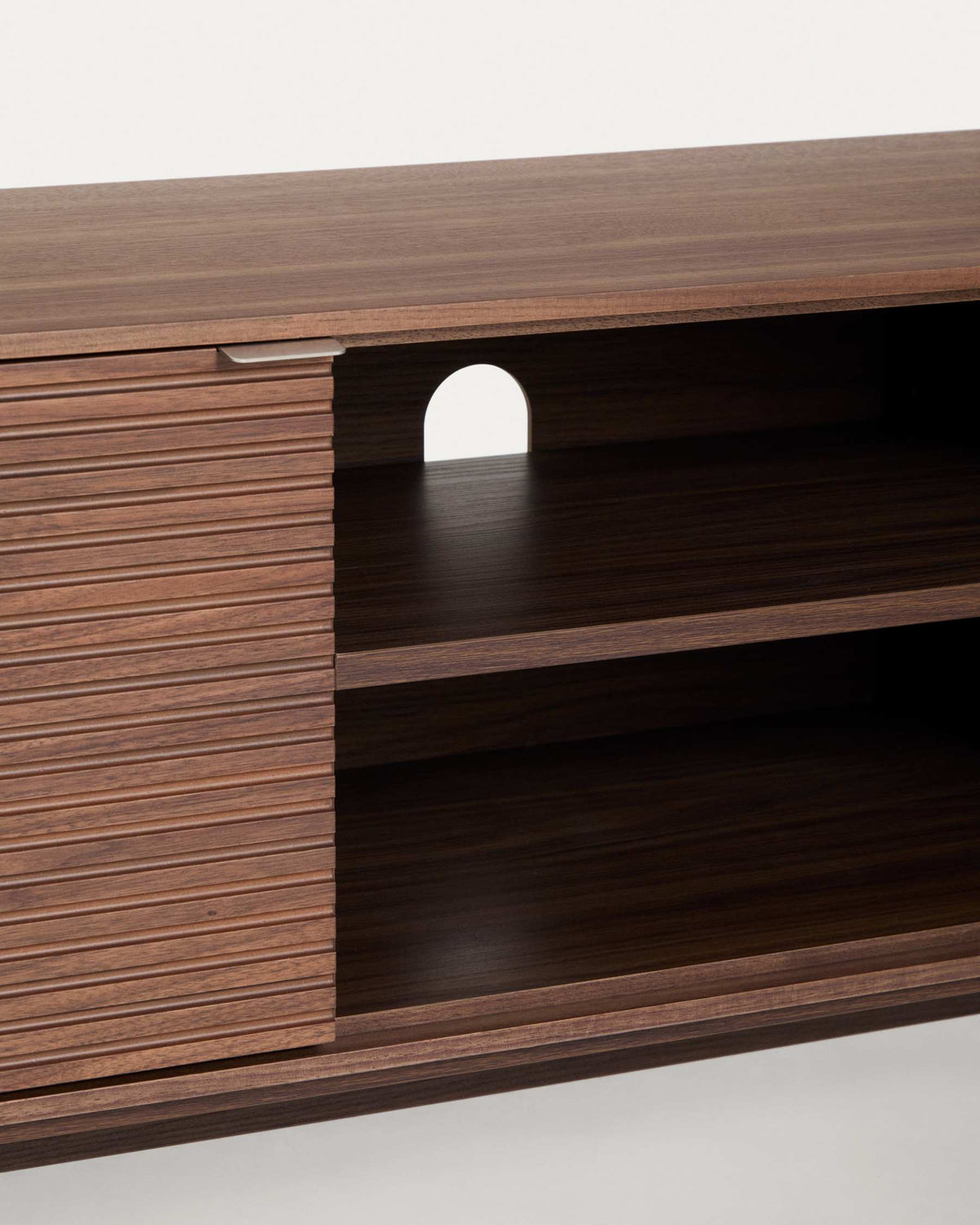 Norlen 3-door TV stand in walnut veneer