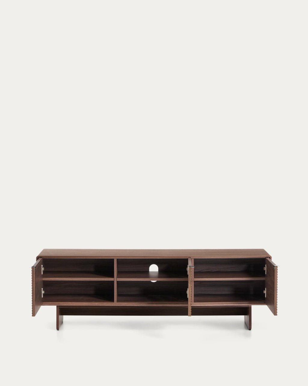 Norlen 3-door TV stand in walnut veneer