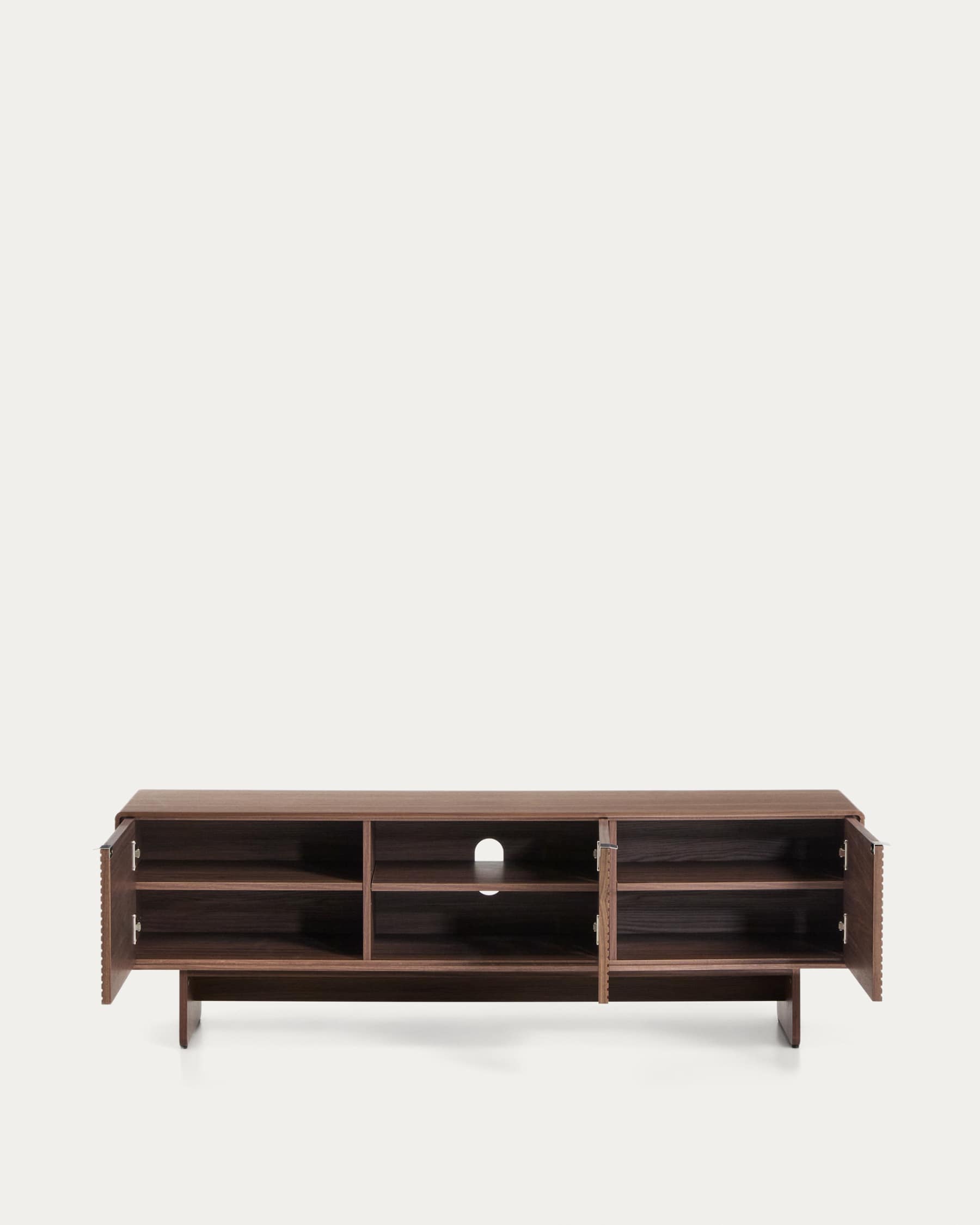Norlen 3-door TV stand in walnut veneer