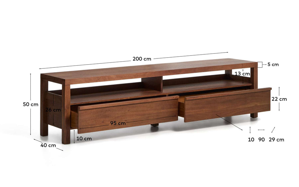 Norani TV stand in solid acacia wood