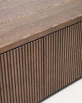 Helvine 4-drawer TV stand in ash veneer with walnut finish