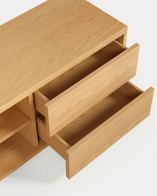 Abilen oak wood veneer 2 door TV stand