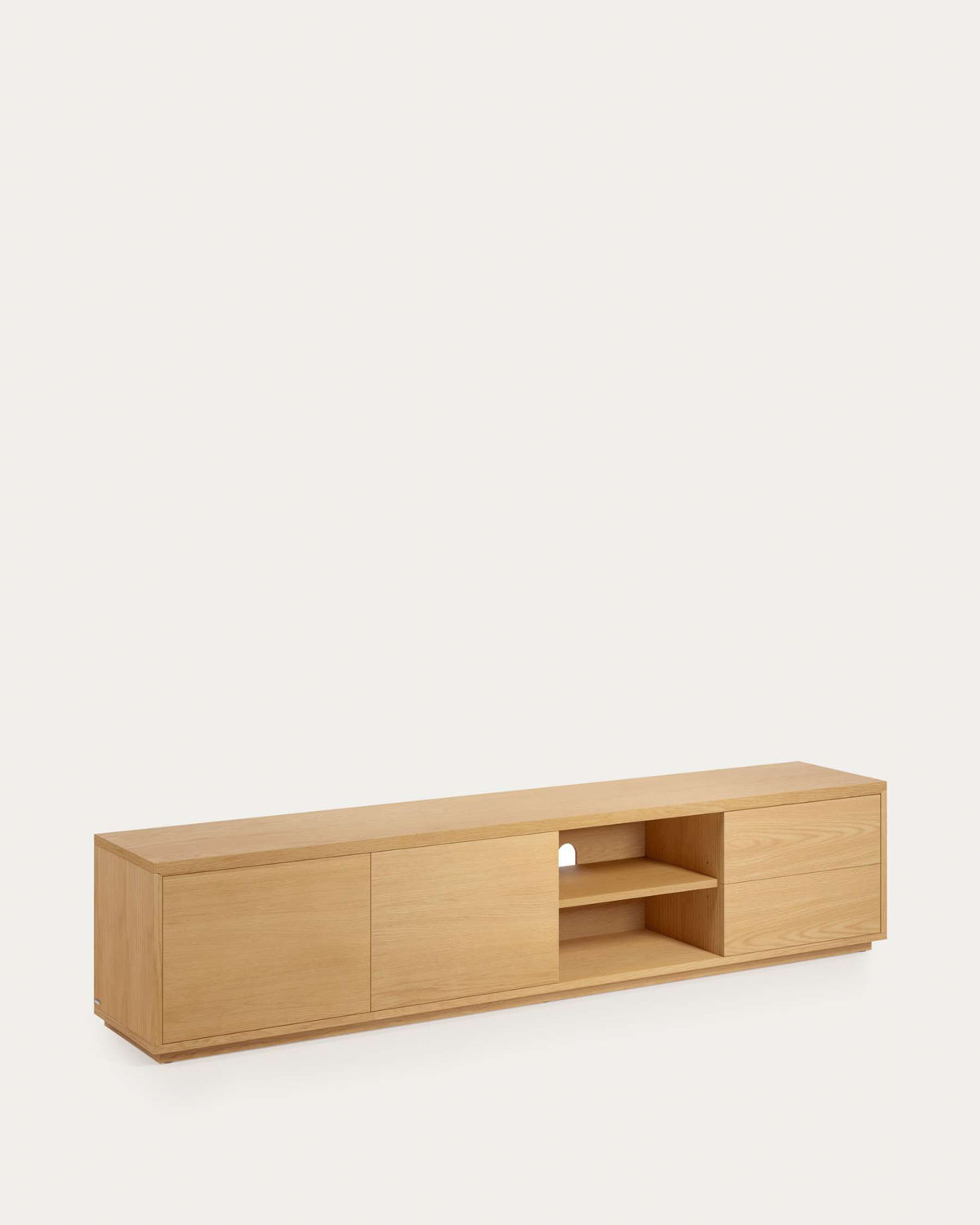 Abilen oak wood veneer 2 door TV stand