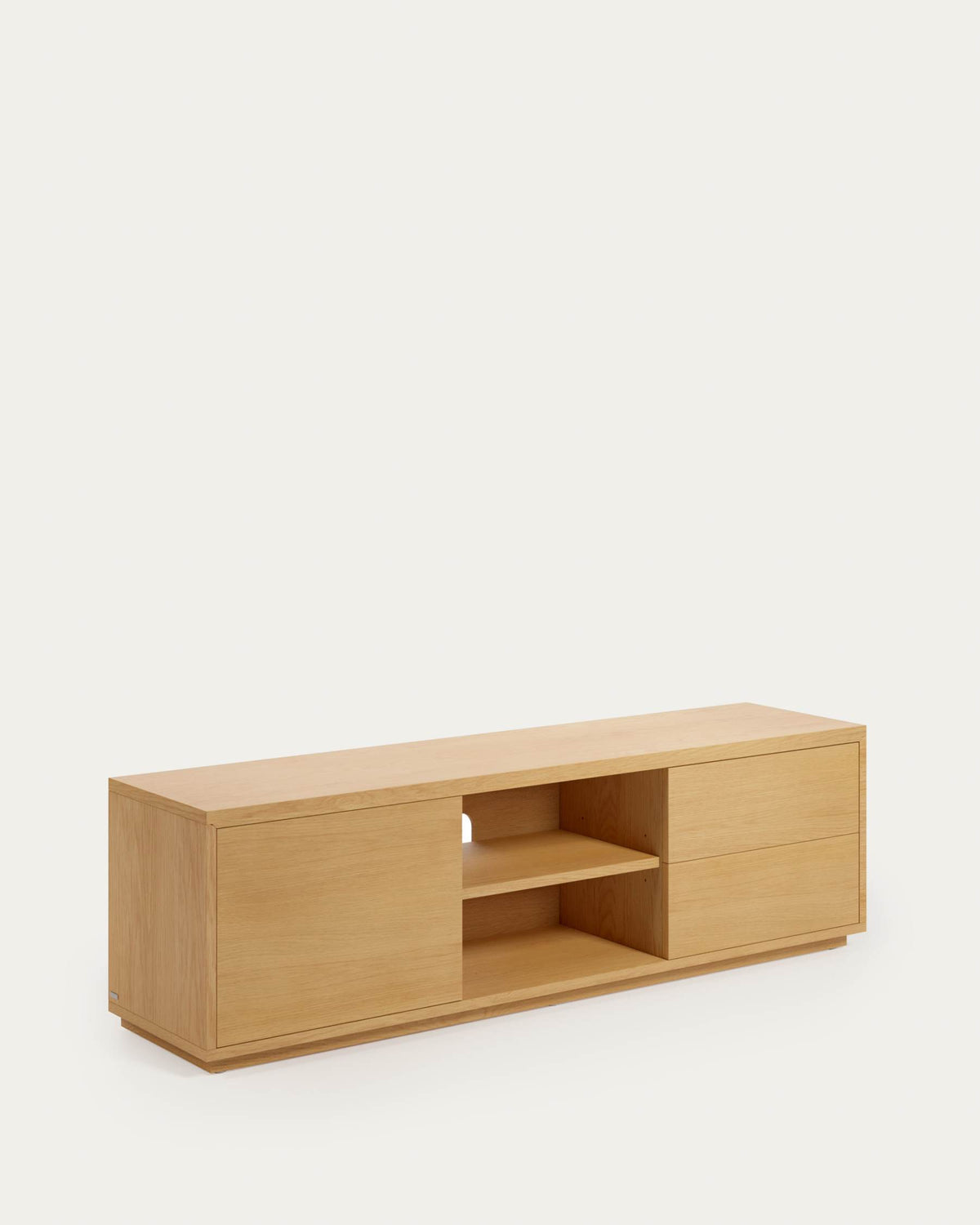 Abilen oak wood veneer single door TV stand
