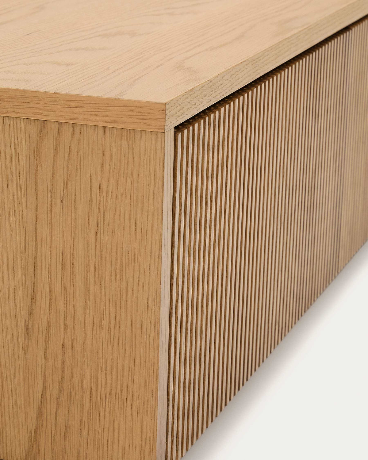 Helvine TV stand with 4 drawers in oak veneer, 200 x 30