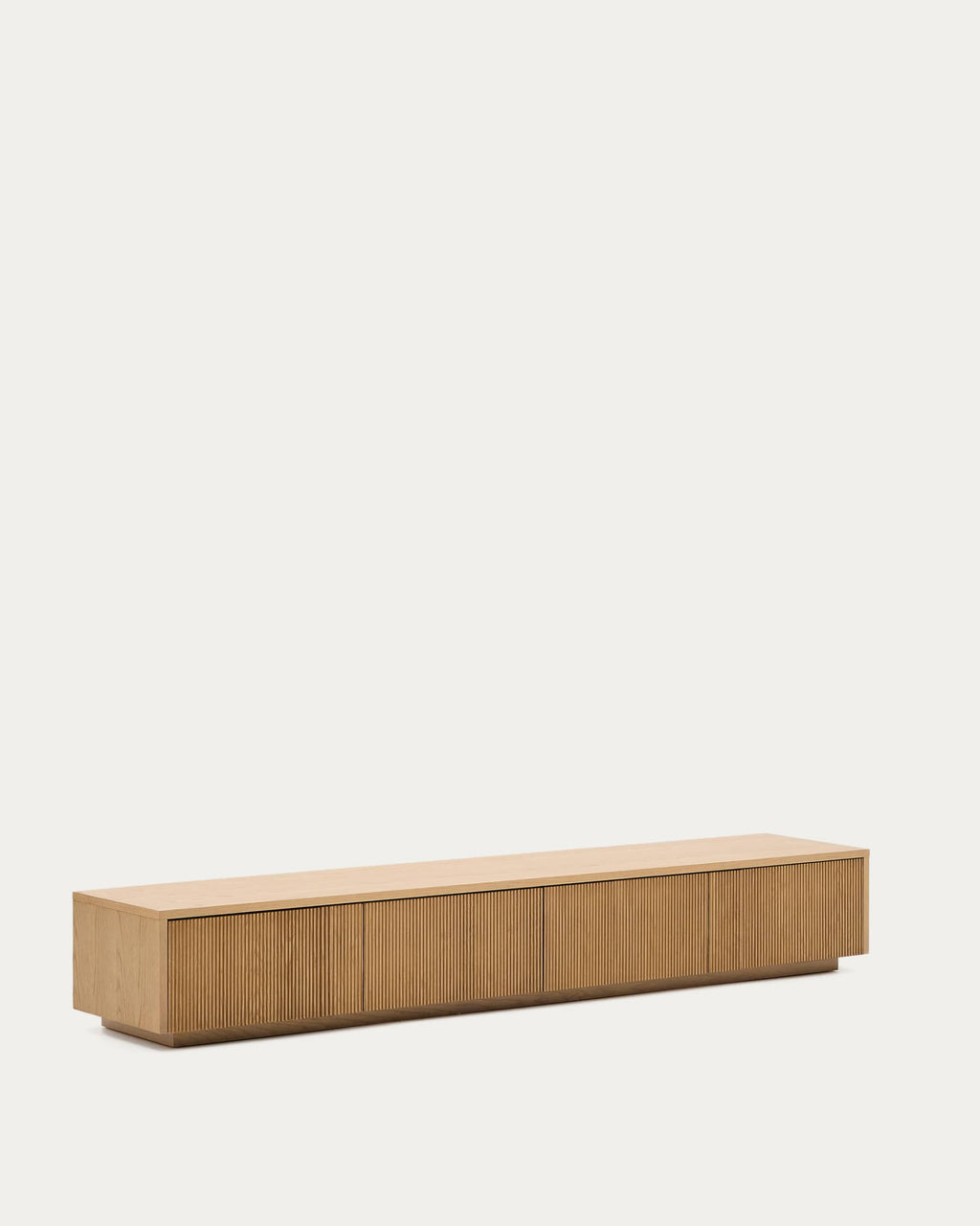 Helvine TV stand with 4 drawers in oak veneer, 200 x 30