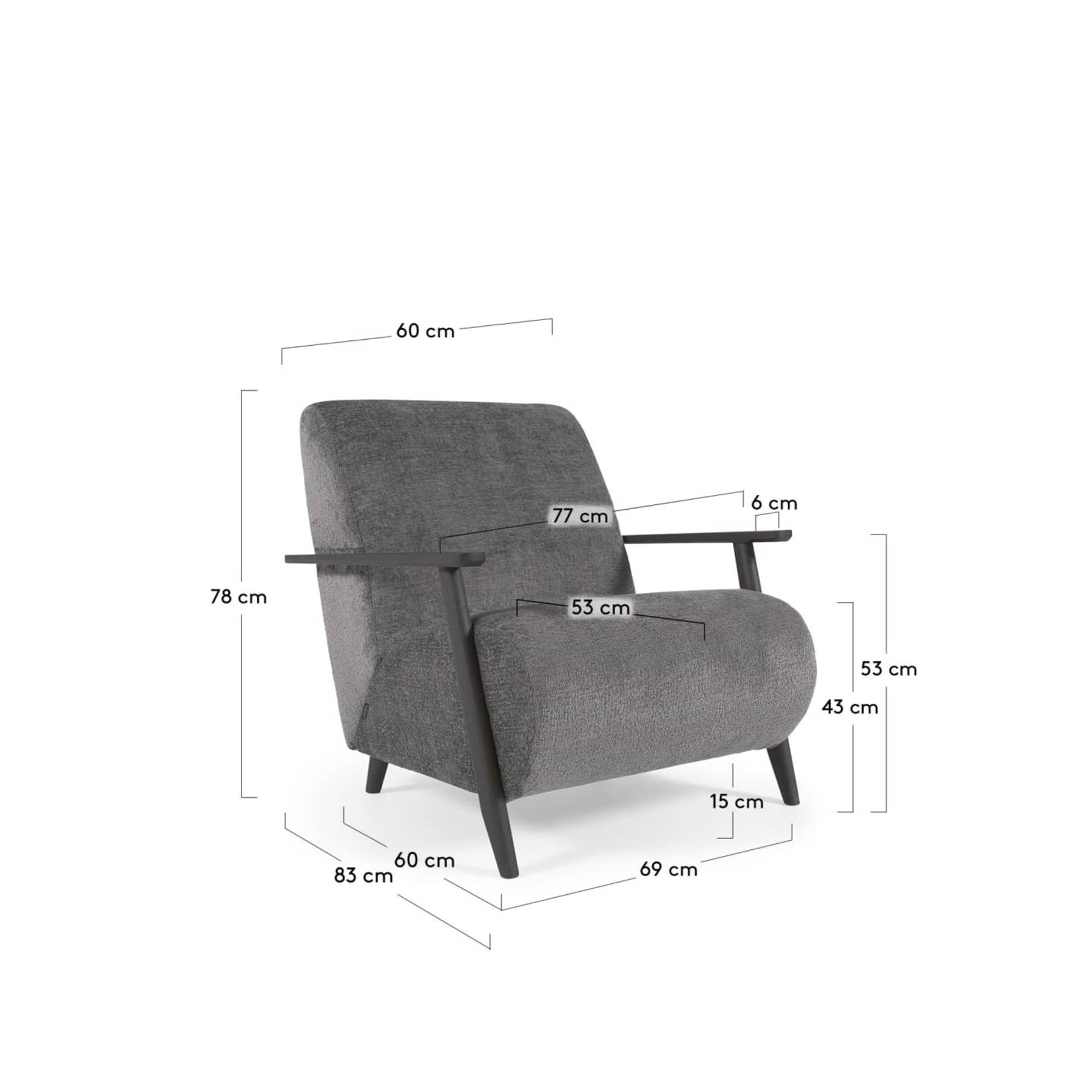 Meghan armchair in grey