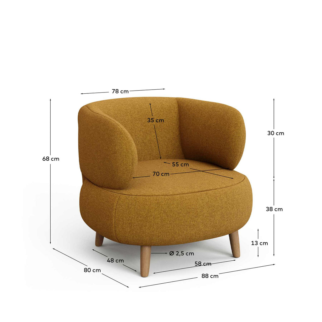Luisa mustard armchair