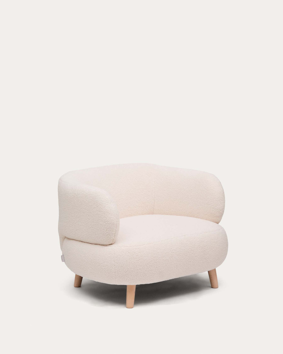 Luisa armchair in ecru boucle