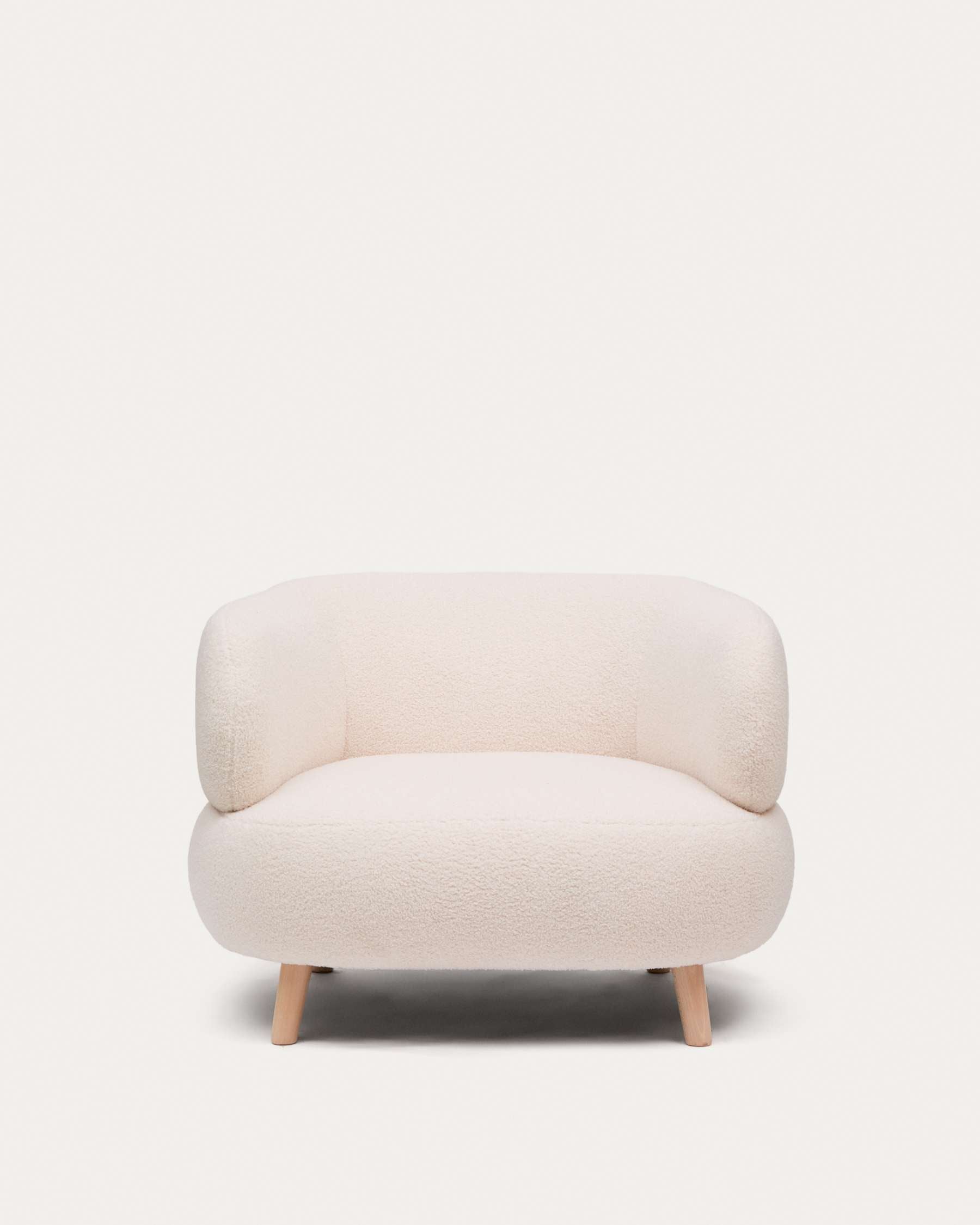 Luisa armchair in ecru boucle