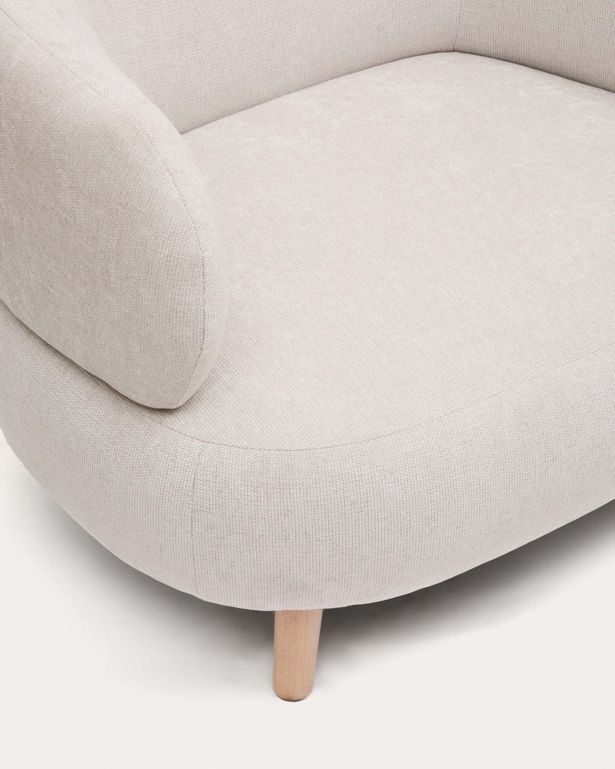 Luisa armchair in chenille pearl