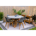 Polystone Outdoor Dining Round Table-manovageritage