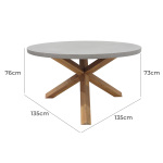 Polystone Outdoor Dining Round Table-manovageritage