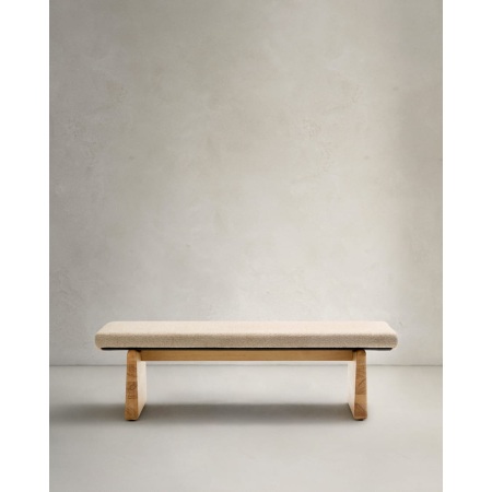 Topaz bench in beige chenille