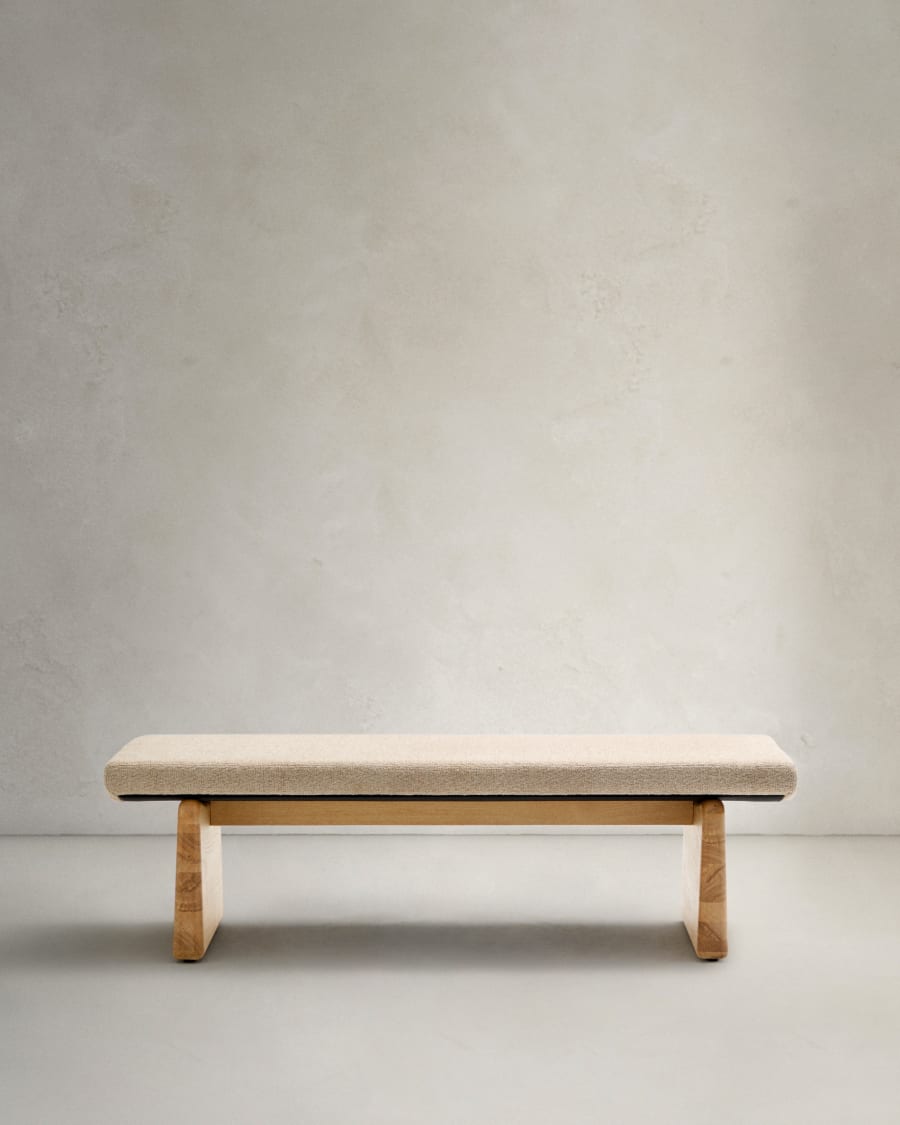 Topaz bench in beige chenille