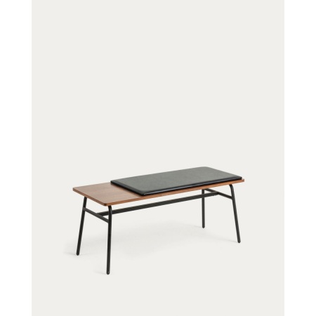 Carabel bench in steel and walnut veneer