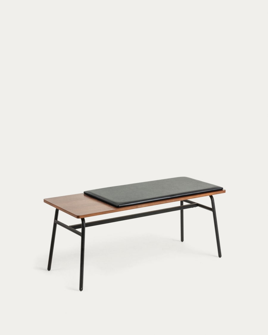 Carabel bench in steel and walnut veneer