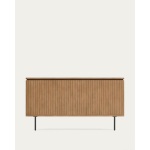 Licia solid mango wood and metal headboard with a black finish