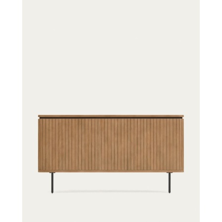 Licia solid mango wood and metal headboard with a black finish