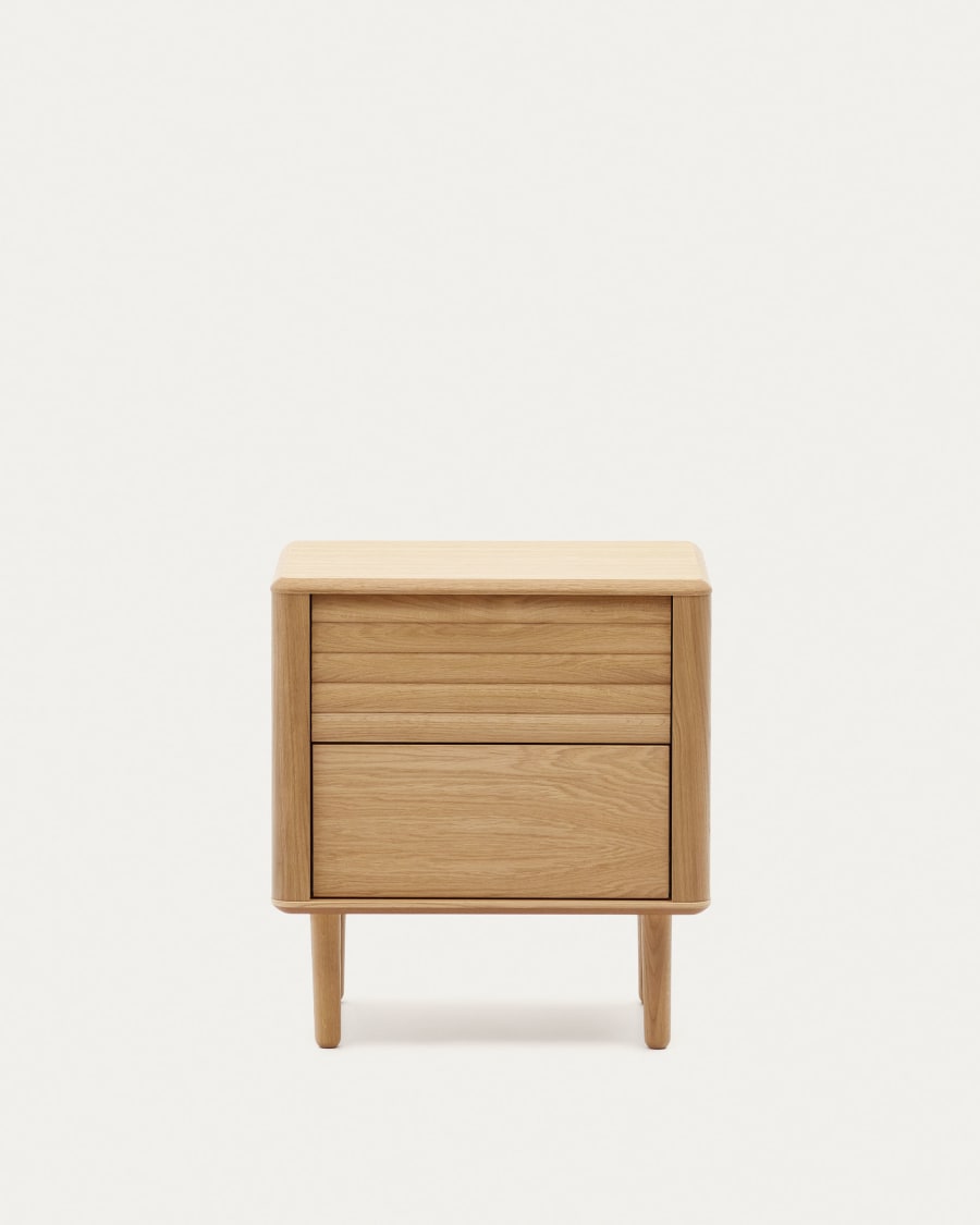 wood and veneer bedside