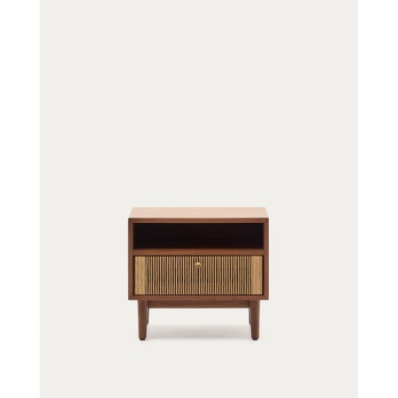 bedside table in veneer and solid walnut