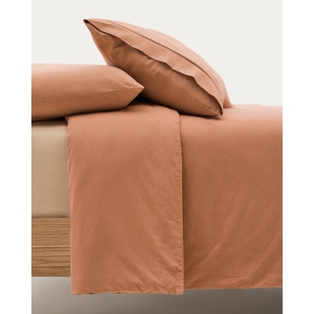 Caline Set of Duvet Cover and Pillowcases in 100% Percale Cotton