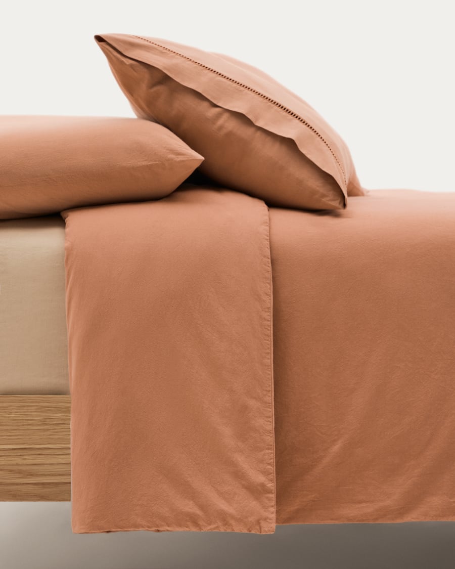 Caline Set of Duvet Cover and Pillowcases in 100% Percale Cotton