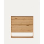 Alguema chest of drawers with 3 drawers in oak wood veneer with natural finish