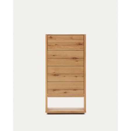 Alguema chest of drawers with 4 drawers in oak wood veneer with natural finish