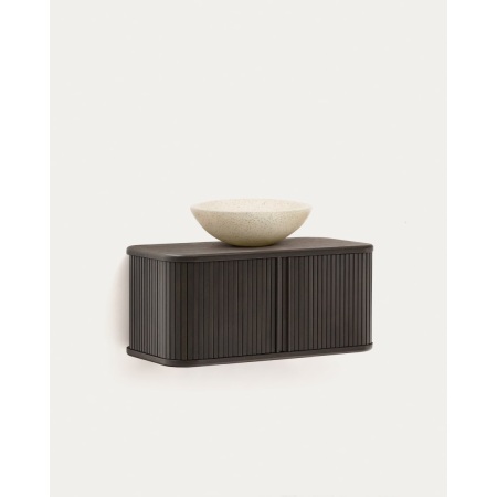 Mailen bathroom cupboard in ash veneer in a dark finish, 90 x 45 cm