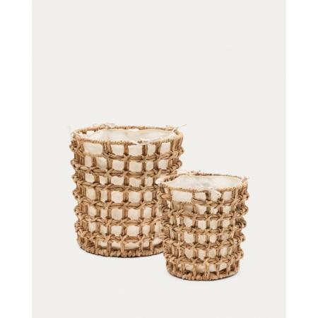 Dilam set of 2 natural fibre baskets, Ø 30 cm / Ø 38 cm