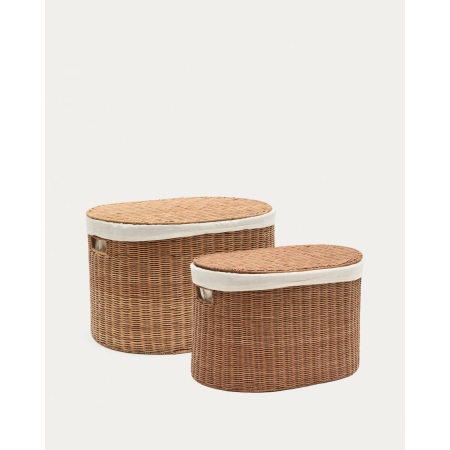 Indali set of 2 rattan baskets, Ø 50 cm / Ø 55 cm