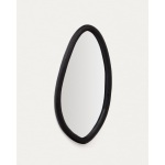 Magrit mirror in solid mungur wood with a black finish Ø 60 x 110 cm