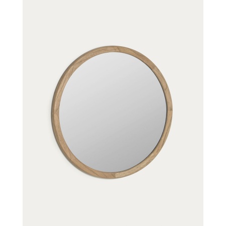 Alum round solid mindi wood mirror 80 cm
