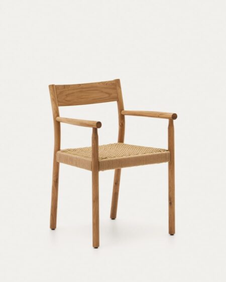 Yalia chair in solid oak with natural finish and rope seat FSC 100%
