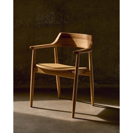 Fondes chair in solid oak wood with natural finish FSC Mix Credit
