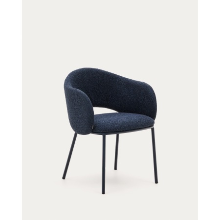 Maina chair in thick blue chenille