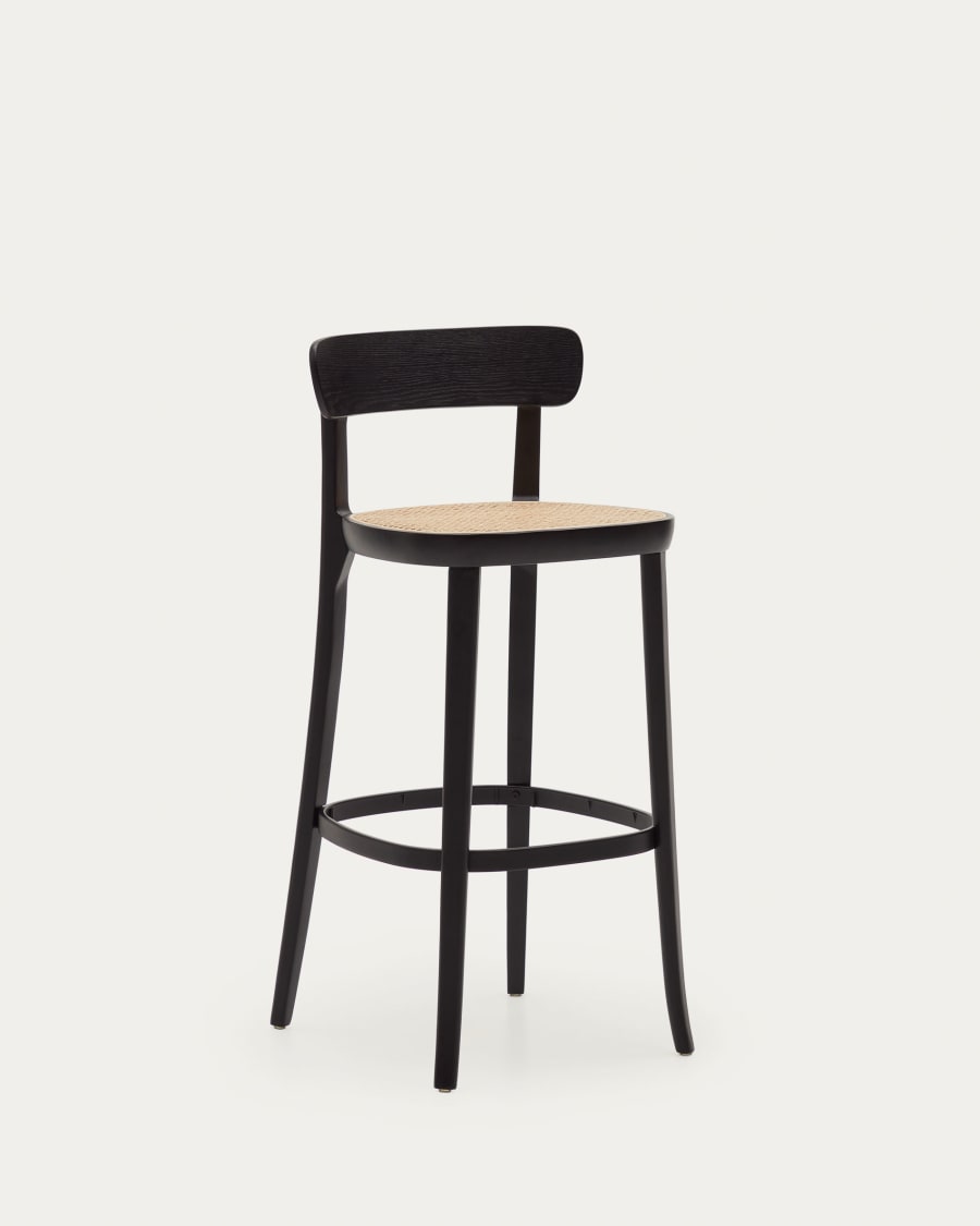 Romane beechwood stool with a black finish
