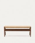 Zaide bench made of solid oak wood in a walnut finish
