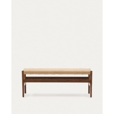 Zaide bench made of solid oak wood in a walnut finish