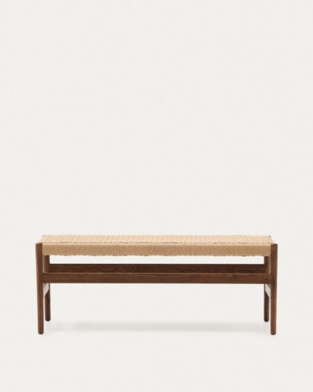 Zaide bench made of solid oak wood in a walnut finish