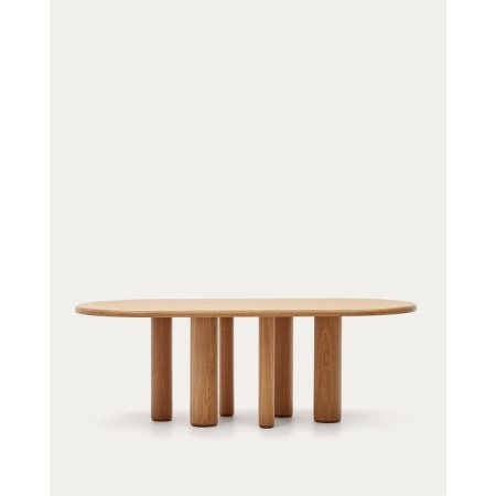 "Mailen oval table in ash wood veneer with natural finish