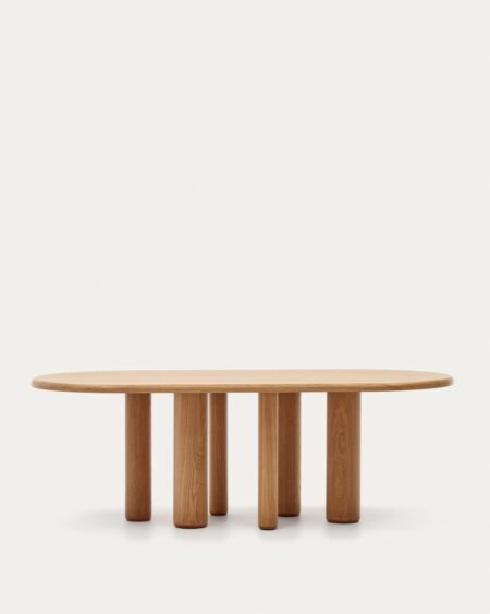 "Mailen oval table in ash wood veneer with natural finish