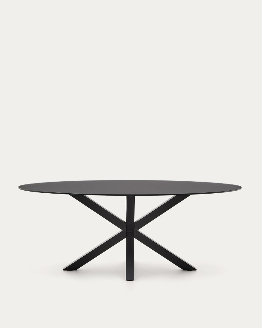 Argo table with black glass